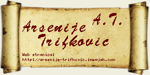 Arsenije Trifković vizit kartica